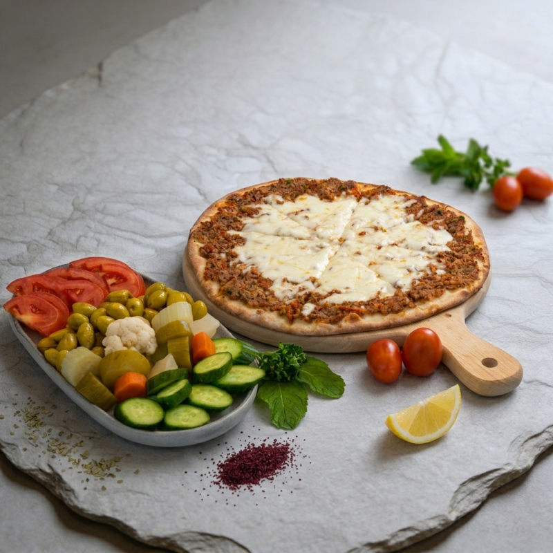 Lahim Bel Ajeen with cheese